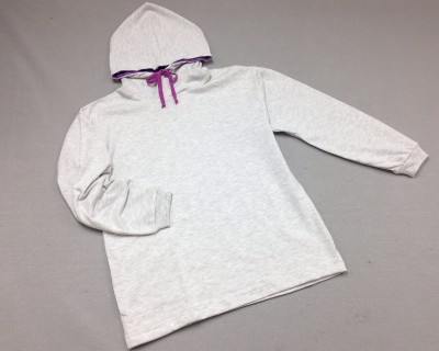  Womens Hooded Pullover Silver Heather